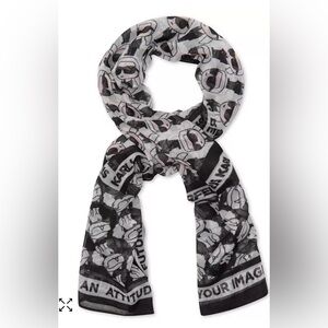 Karl Lagerfeld Gray and Black  Scarf